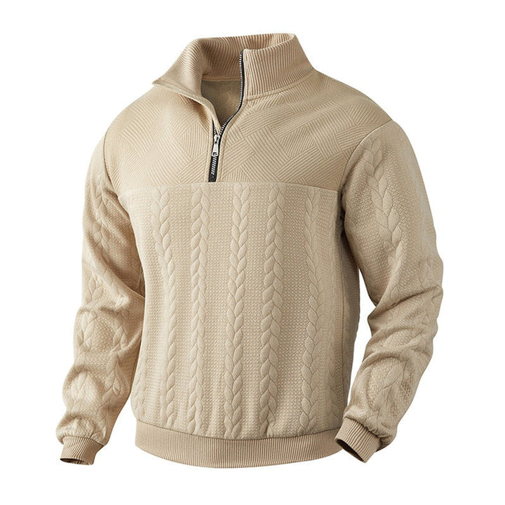 Andreas | Herren Zopfstrick Pullover mit Reißverschluss