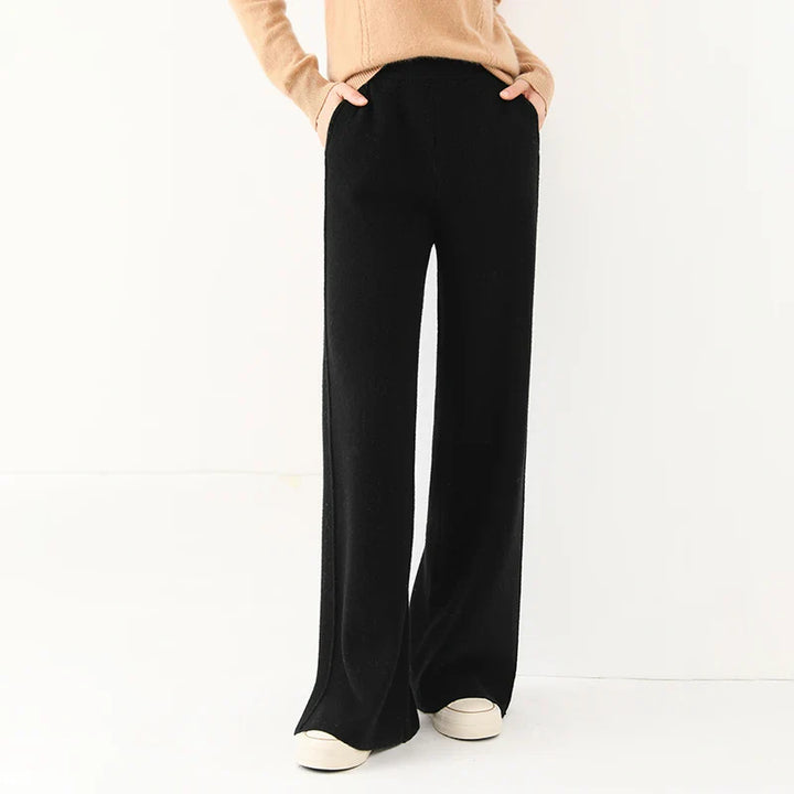 Hose für Damen mit Bundfalten und Geradem Bein