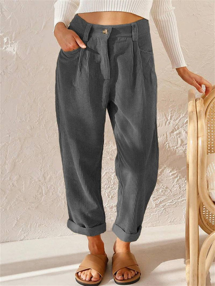 Hose für Damen mit Cordstruktur und Geradem Bein