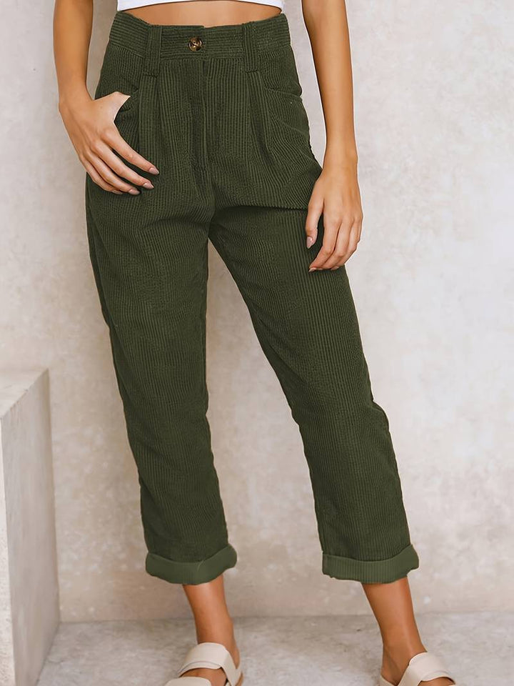 Hose für Damen mit Cordstruktur und Geradem Bein