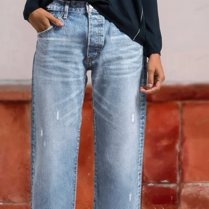 Hose für Damen mit Geradem Bein und Verkürzter Länge