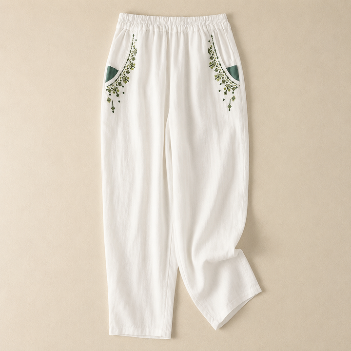 Hose für Damen mit Geradem Schnitt und Seitentaschen