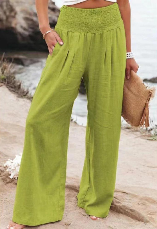 Hose für Damen mit Hohem Bund und Geradem Bein