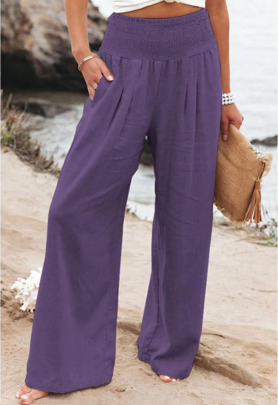 Hose für Damen mit Hohem Bund und Geradem Bein