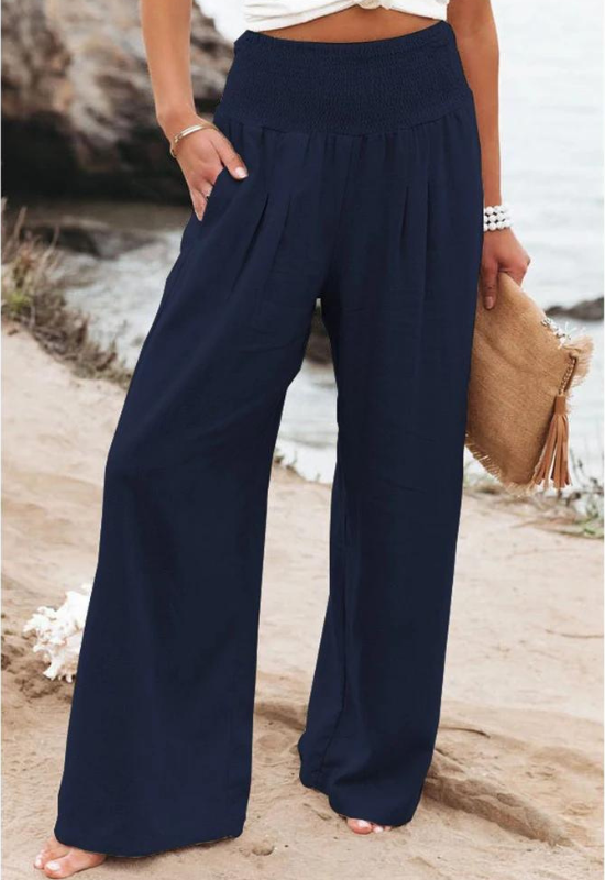 Hose für Damen mit Hohem Bund und Geradem Bein