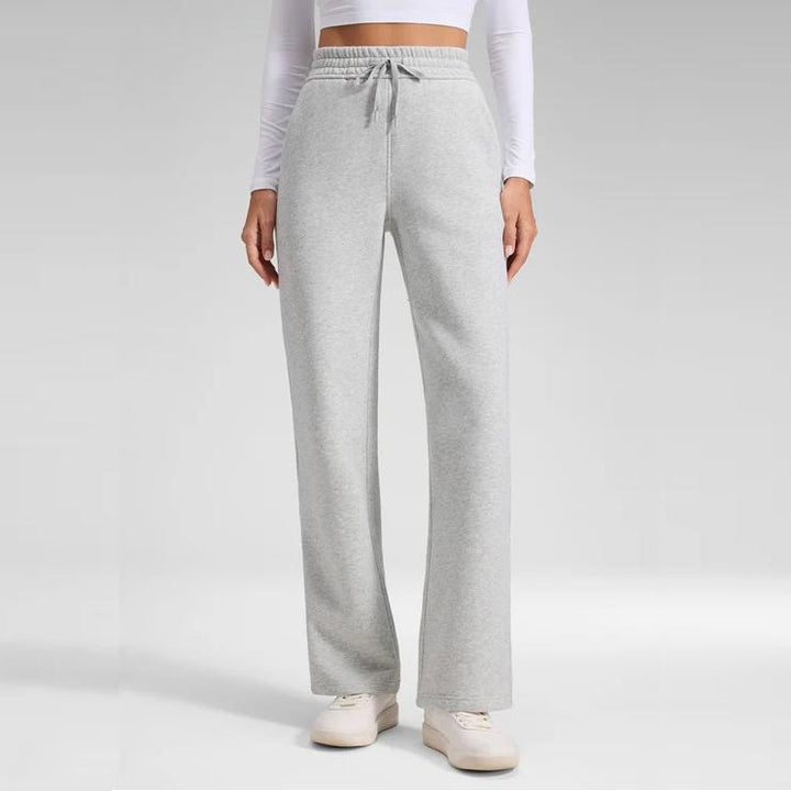 Hose für Damen mit Weit Fallendem Bein und Hohem Bund