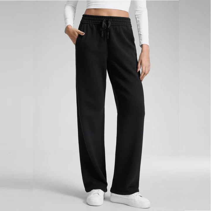 Hose für Damen mit Weit Fallendem Bein und Hohem Bund