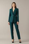 Hosenanzug Damen mit Einknopf-Blazer und Gerader Hose