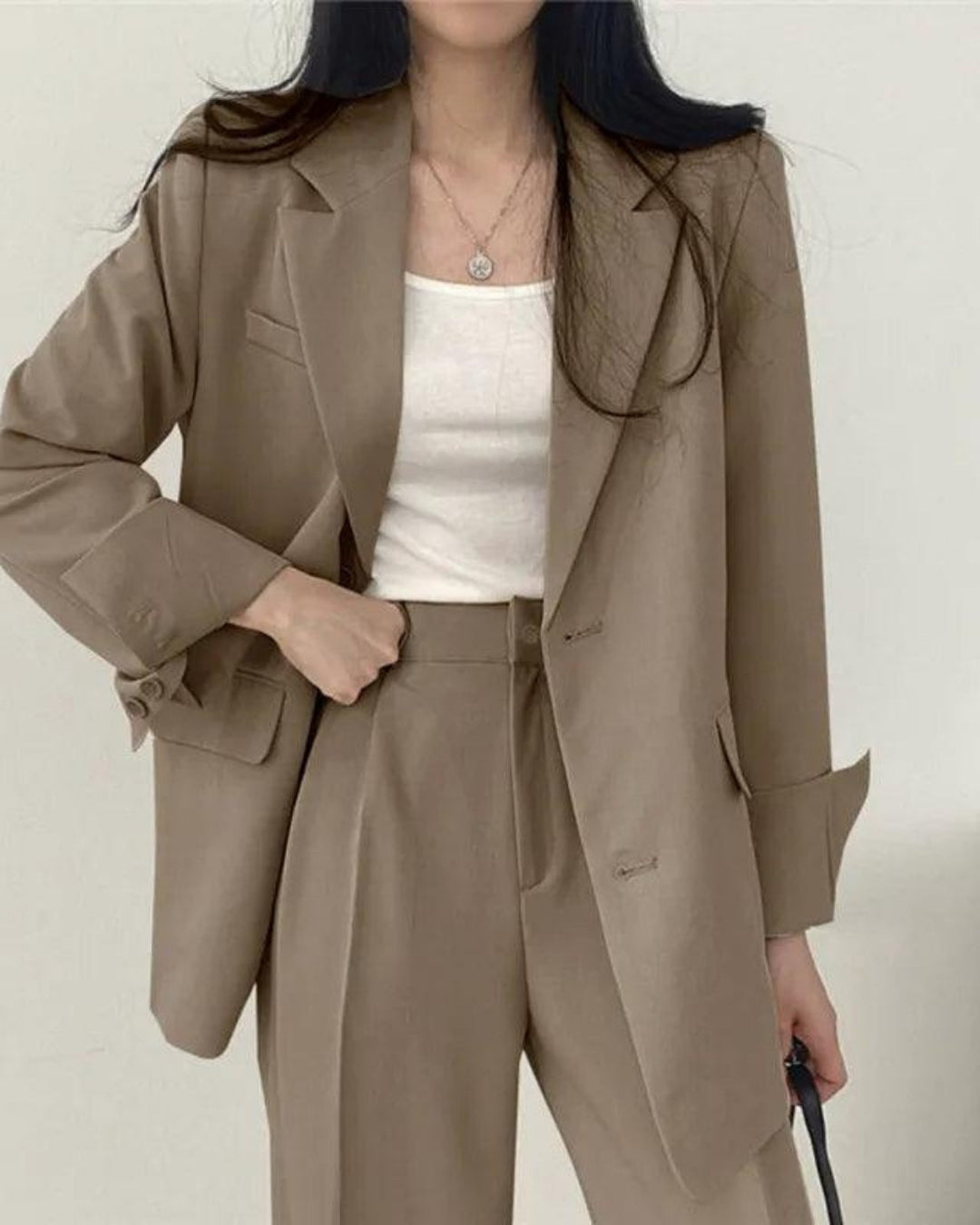 Hosenanzug Damen mit Long-Blazer und Oversize-Schnitt
