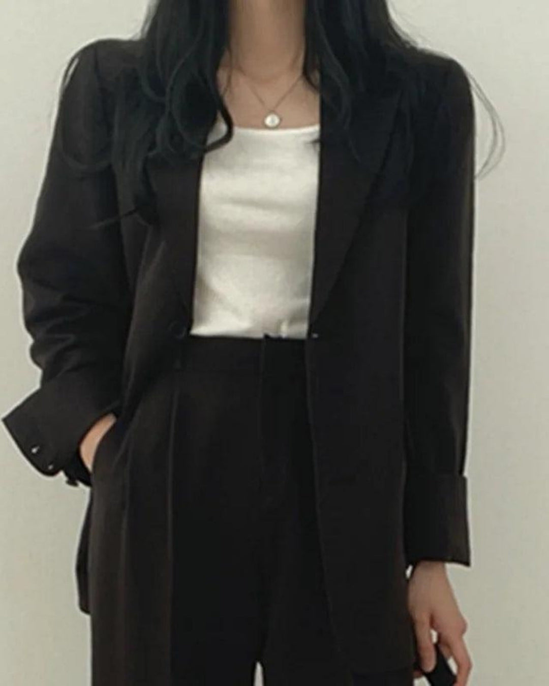 Hosenanzug Damen mit Long-Blazer und Oversize-Schnitt