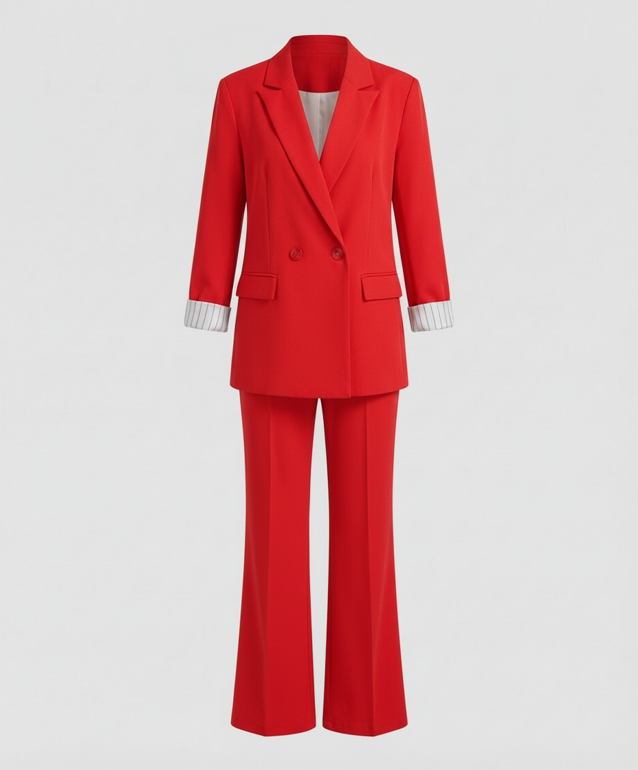 Hosenanzug Damen mit Modernem Blazer und Gerader Hose
