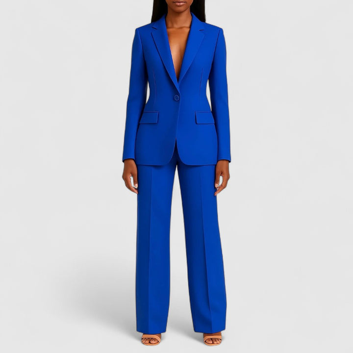 Hosenanzug Damen mit Reverskragen und Tailliertem Blazer