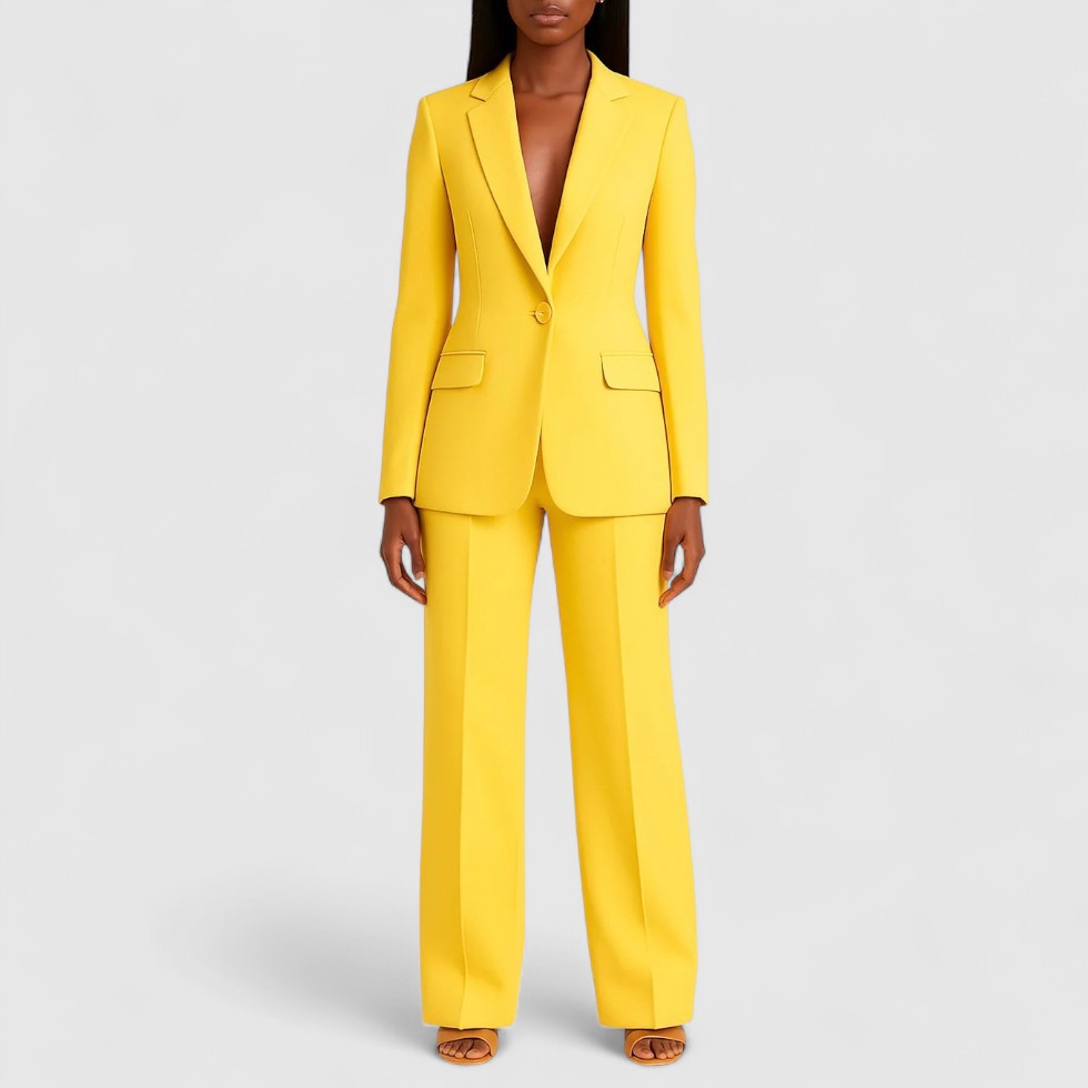 Hosenanzug Damen mit Reverskragen und Tailliertem Blazer