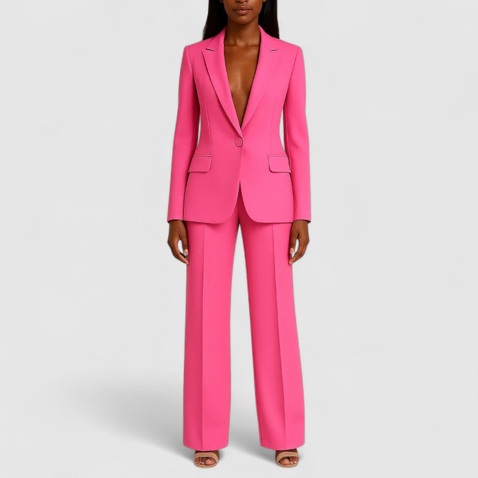 Hosenanzug Damen mit Reverskragen und Tailliertem Blazer