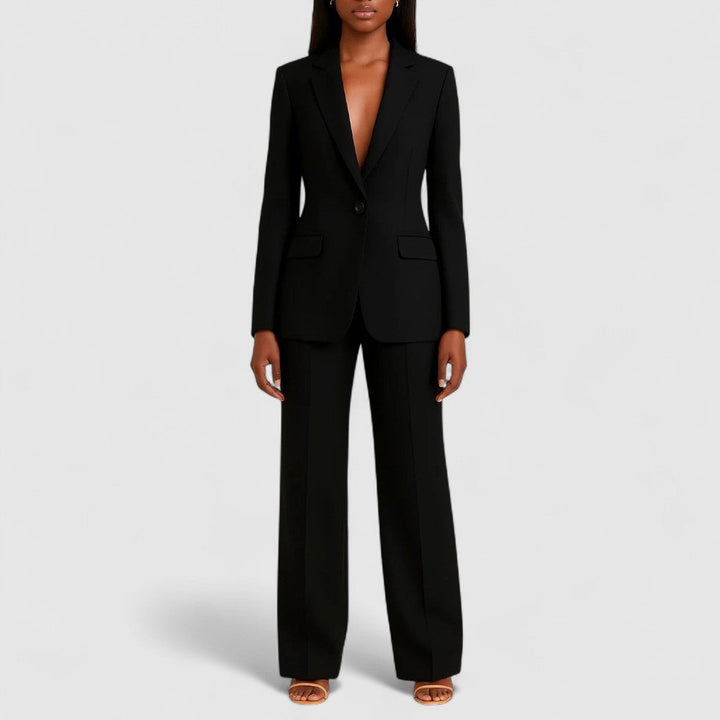 Hosenanzug Damen mit Reverskragen und Tailliertem Blazer
