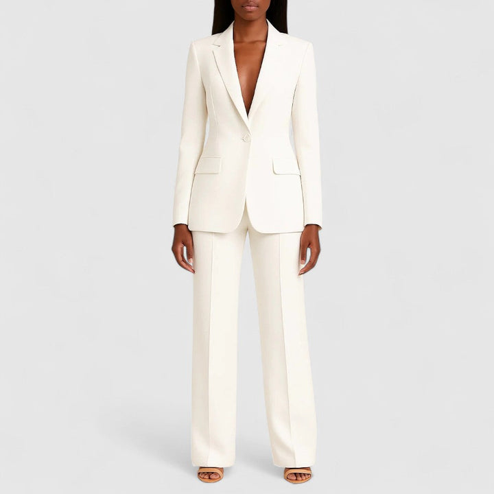 Hosenanzug Damen mit Reverskragen und Tailliertem Blazer