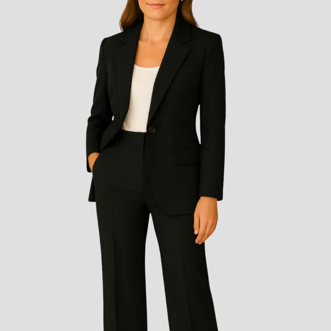 Hosenanzug Damen mit Zweiteiligem Blazer-Set und Gerader Hose
