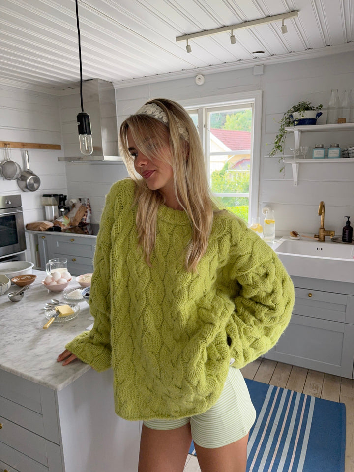 Ida Damen Zopfstrickpullover mit lockerer Passform