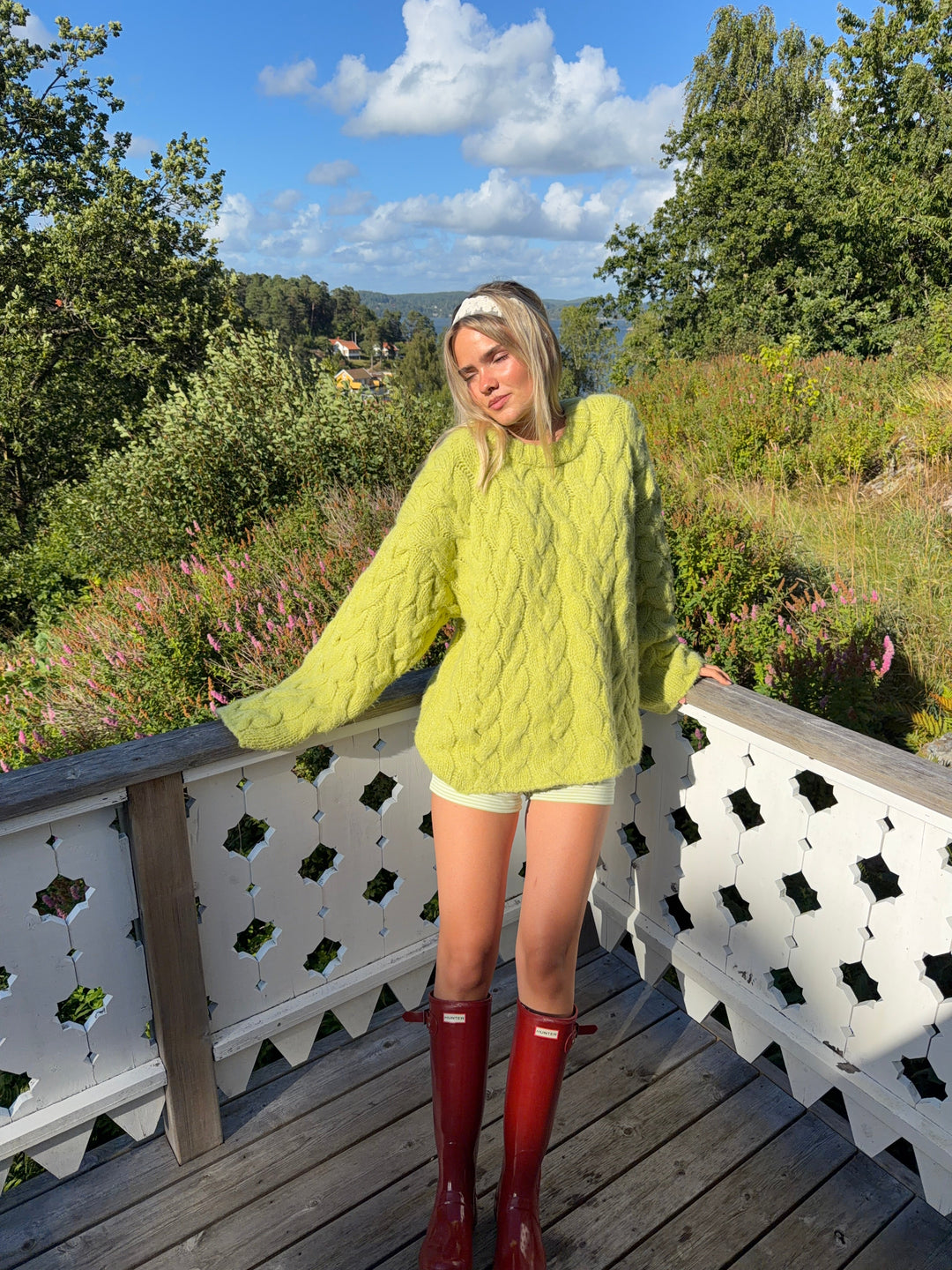 Ida Damen Zopfstrickpullover mit lockerer Passform