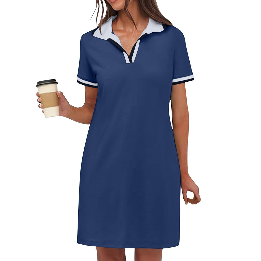 Ilarie | Damen Sportliches A-Linien Polokleid