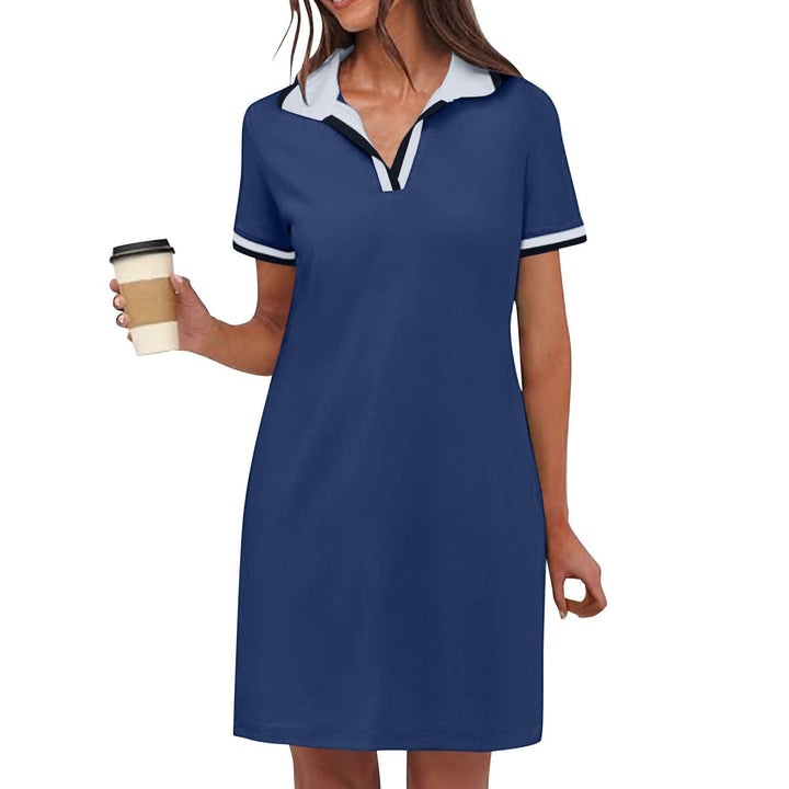 Ilarie | Damen Sportliches A-Linien Polokleid