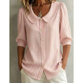 Greta | Damen Gestreifte Bluse mit Knopfleiste