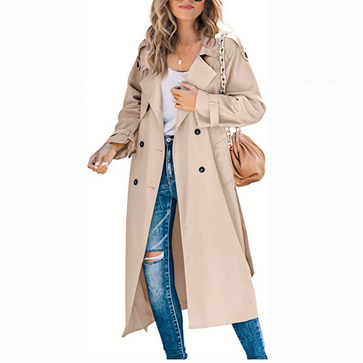 Ingrid | Langer Mantel mit Knopfleiste
