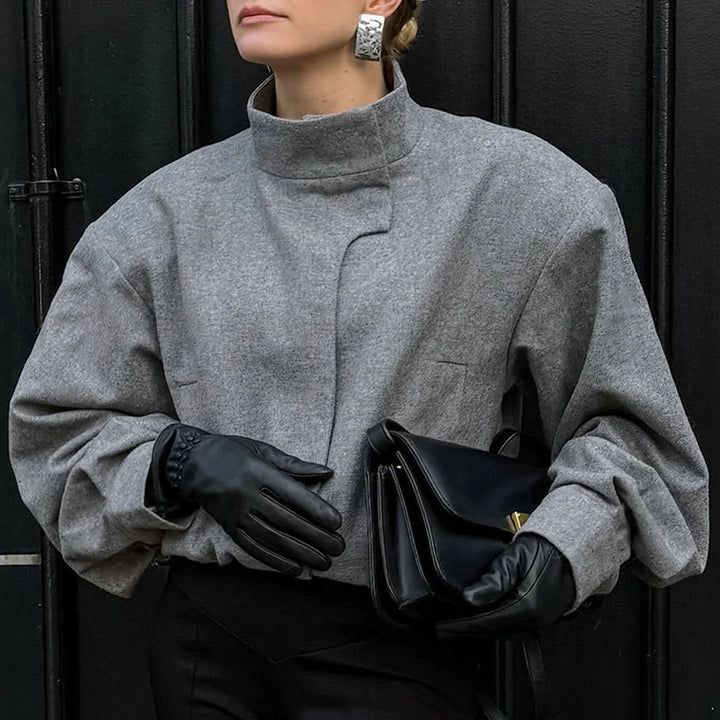 Insa | Damen leichte kurze Jacke mit Stehkragen für kühle Tage