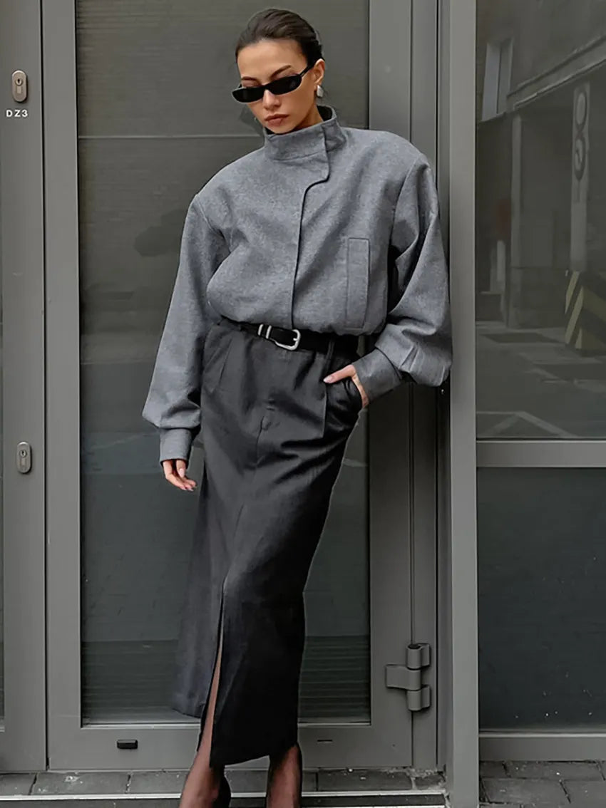 Insa | Damen leichte kurze Jacke mit Stehkragen für kühle Tage