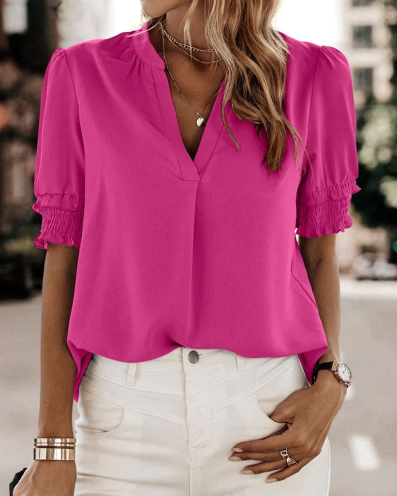 Isabella | Damen Charmante Puffärmel Bluse