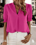 Isabella | Damen Charmante Puffärmel Bluse