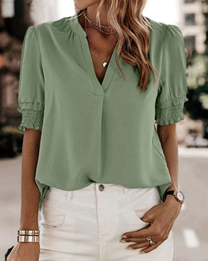 Isabella | Damen Charmante Puffärmel Bluse