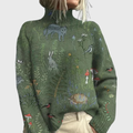 Jacqueline | Rollkragenpullover mit Waldprint