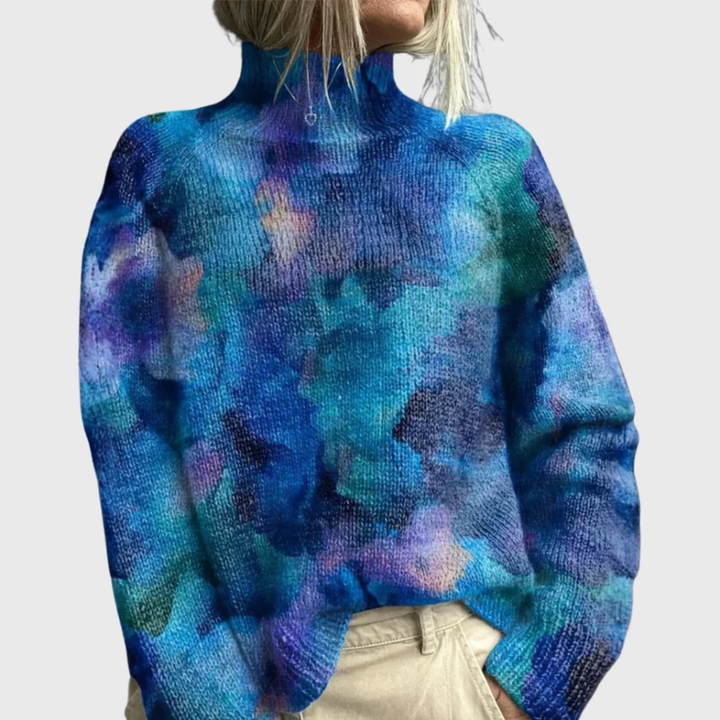 Jacqueline | Rollkragenpullover mit Waldprint
