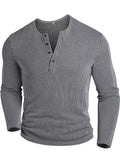 Jannik | Herren Henley-Strickshirt mit Knopfleiste und Strukturmuster