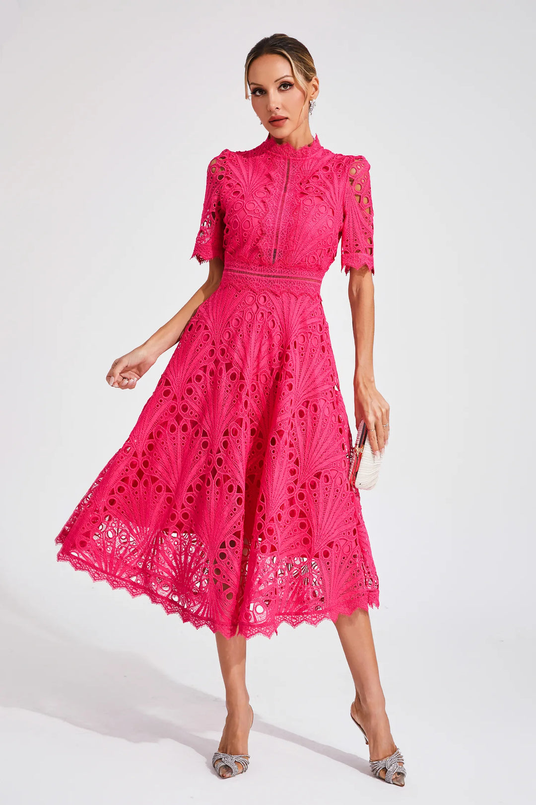 Jasmin | Damen schickes Midikleid aus Spitze