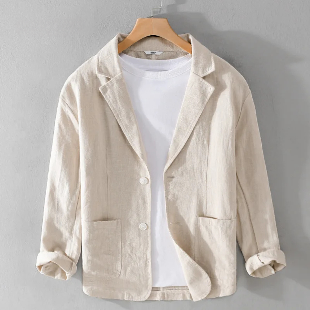 Jevie | Herren lässige Leinenjacke im Sakko-Stil
