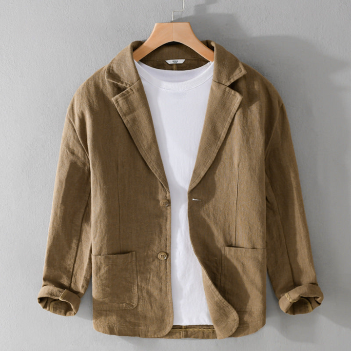 Jevie | Herren lässige Leinenjacke im Sakko-Stil