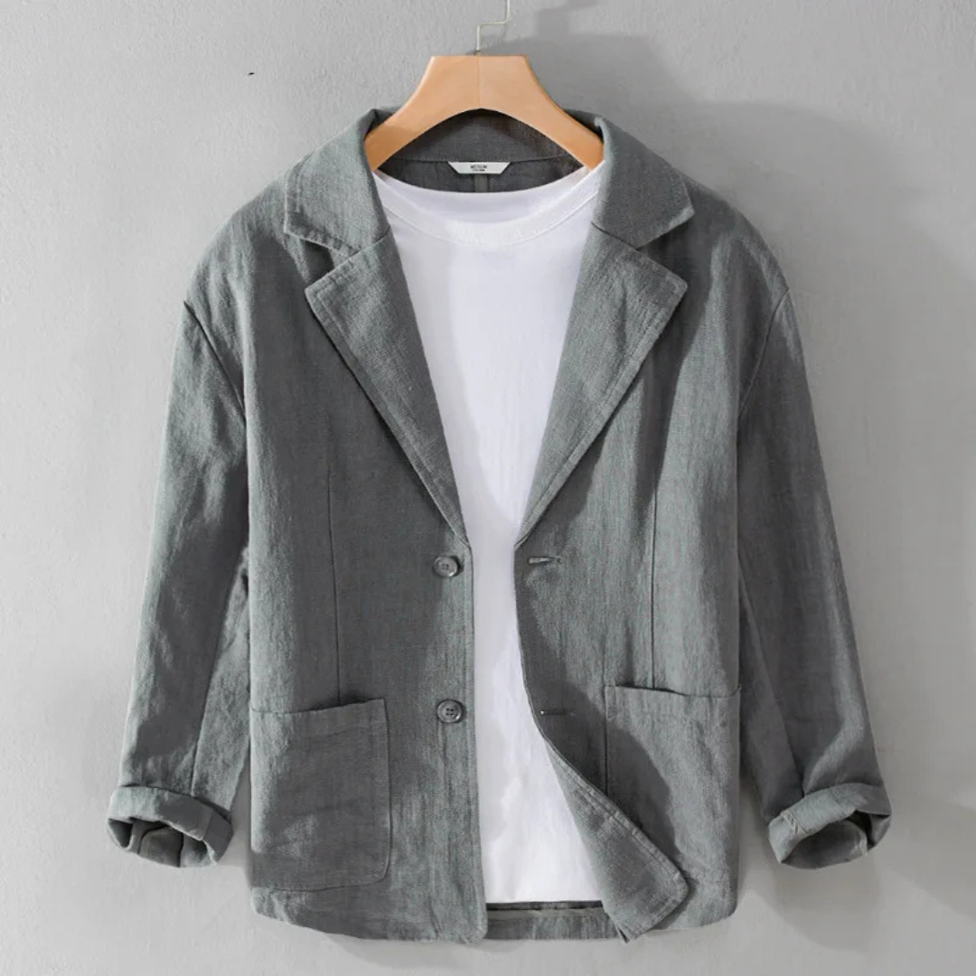 Jevie | Herren lässige Leinenjacke im Sakko-Stil