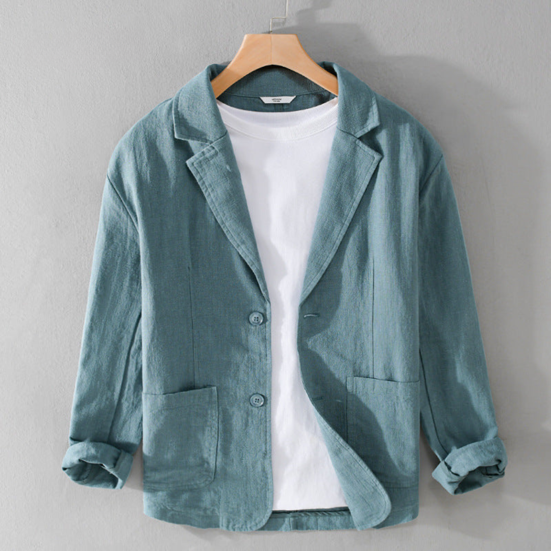 Jevie | Herren lässige Leinenjacke im Sakko-Stil