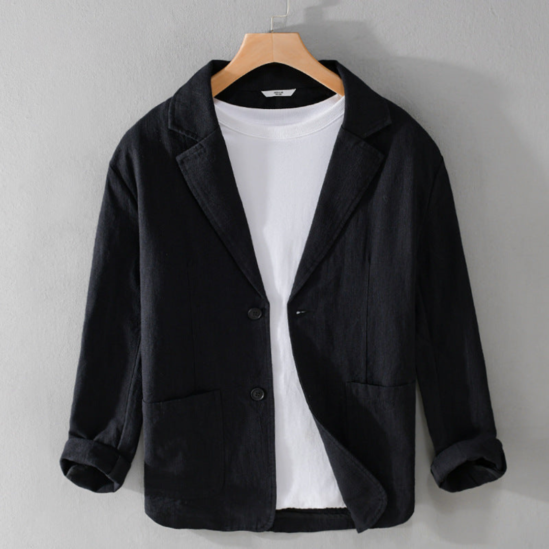 Jevie | Herren lässige Leinenjacke im Sakko-Stil