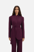 Johanna | Damen Langer Blazer mit Abnehmbarem Bindegürtel