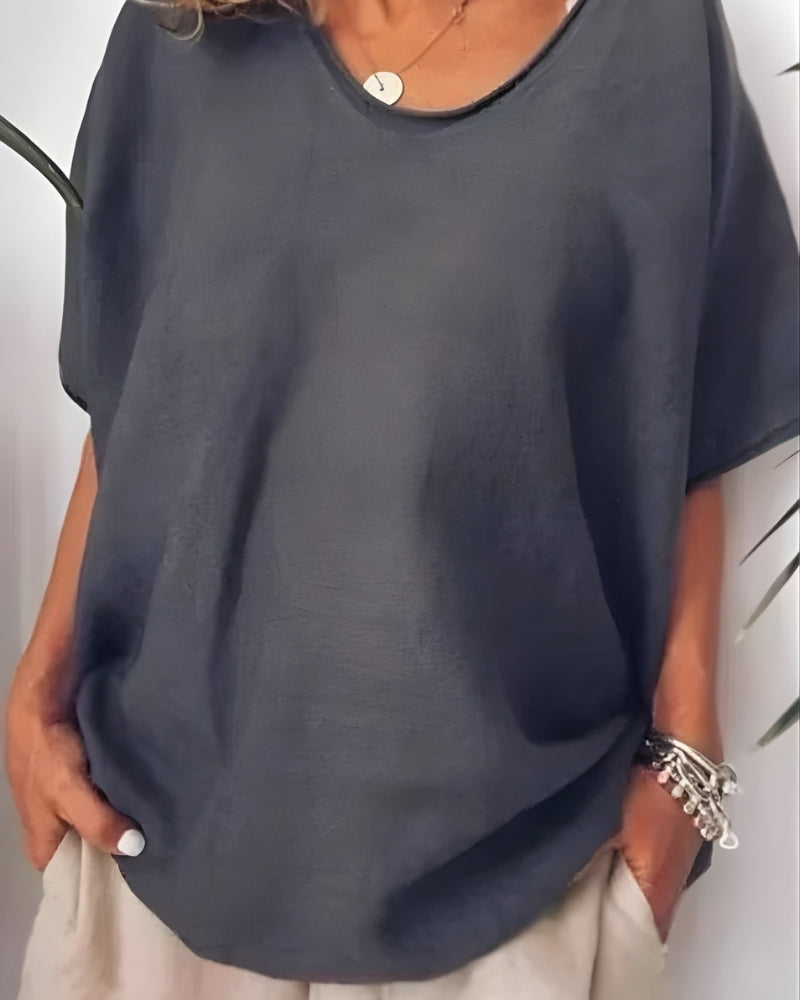 Johanna | Damen Lockere Kurzarm Bluse