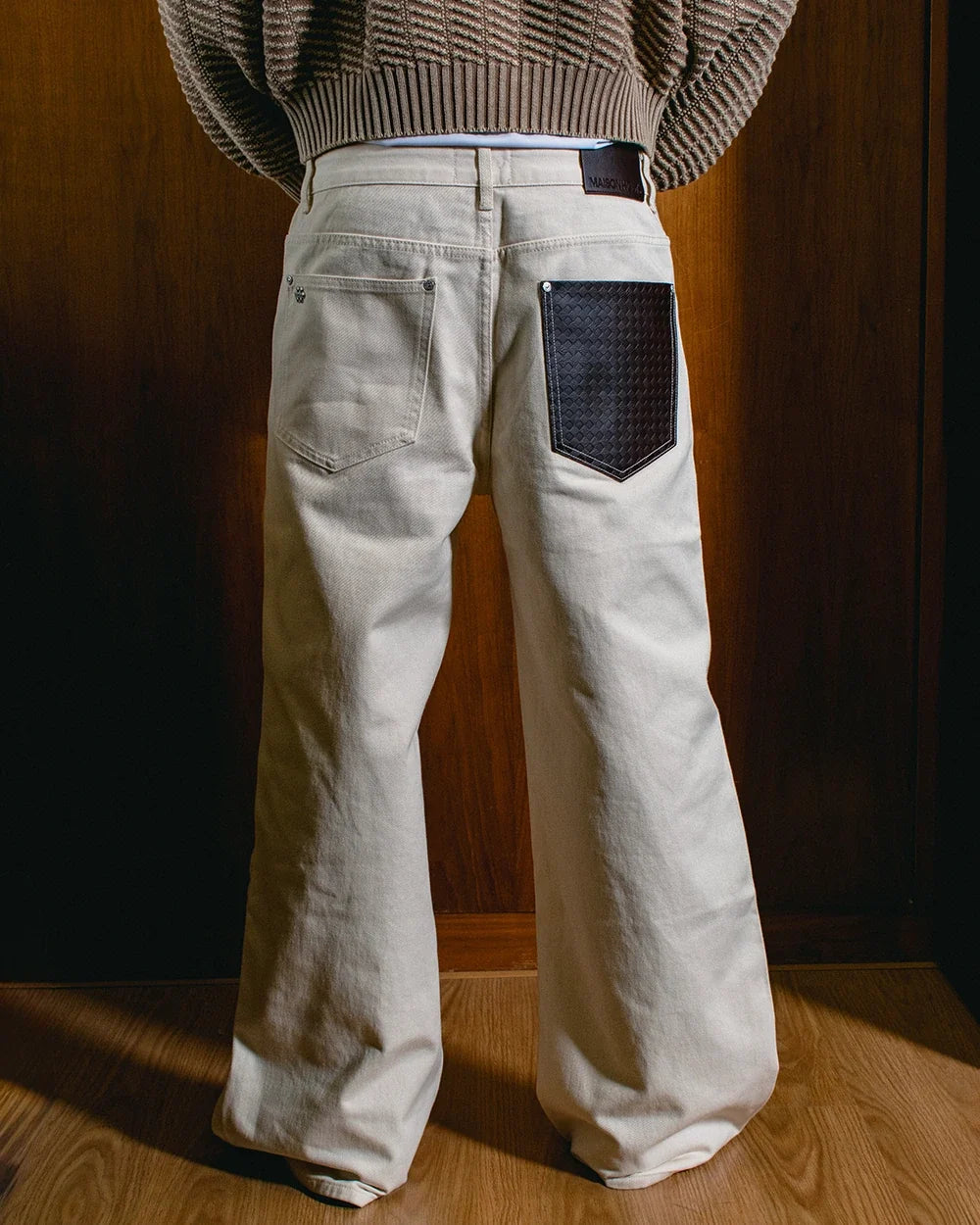 Jonas Herren Weite Jeans mit Kontrastbesatz an der Gesäßtasche