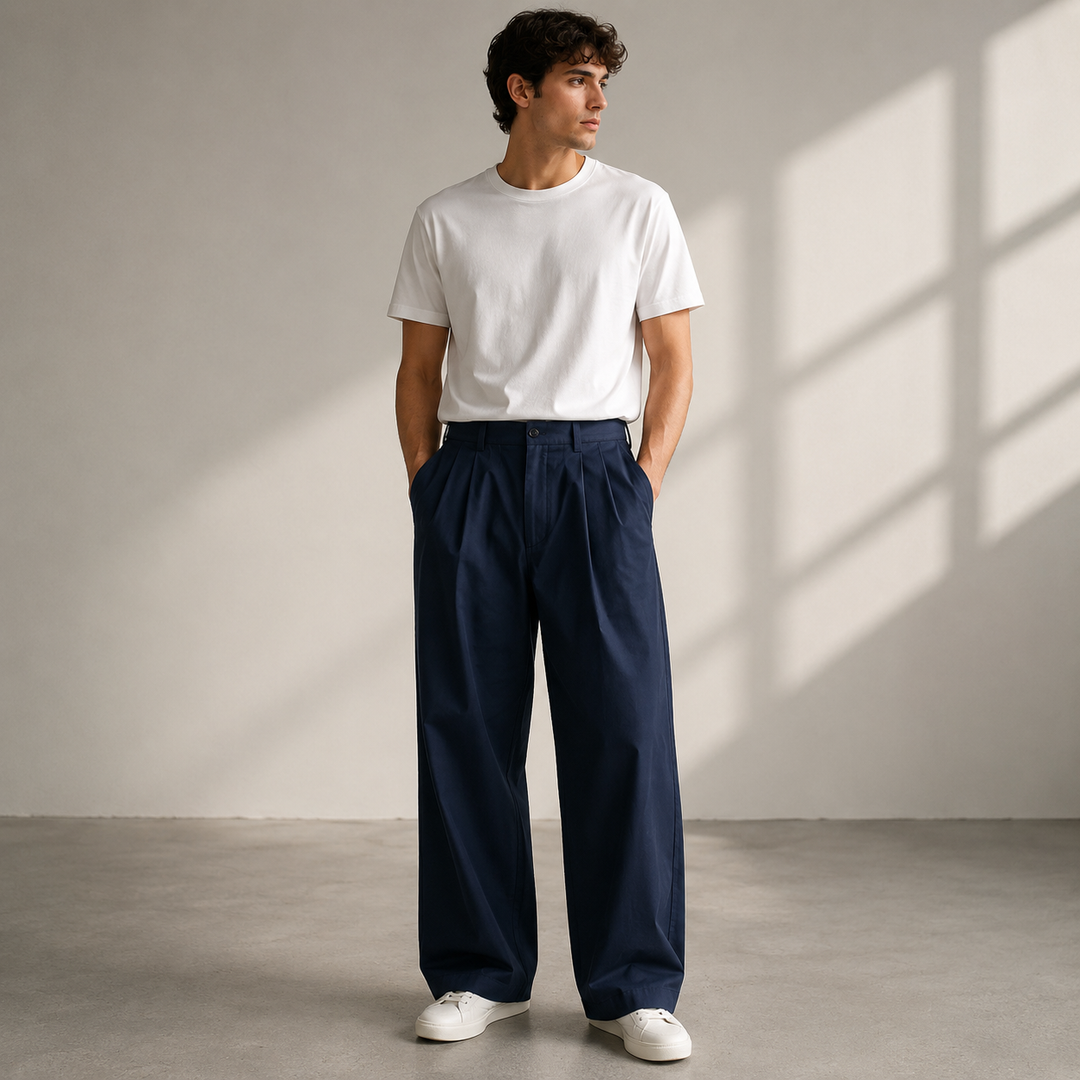Jonathan | Herren Moderne Wide Leg Freizeithose
