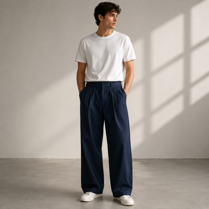 Jonathan | Herren Moderne Wide Leg Freizeithose