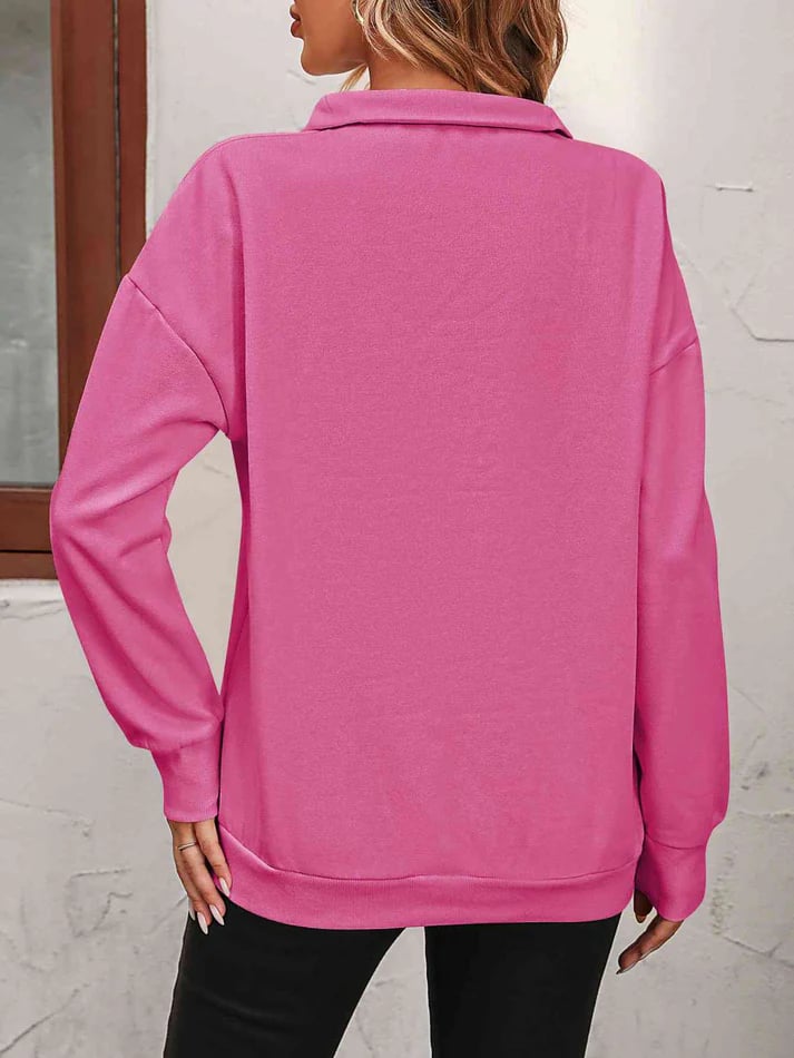 Jorinde Damen Pullover mit Troyerkragen und kurzem Reißverschluss
