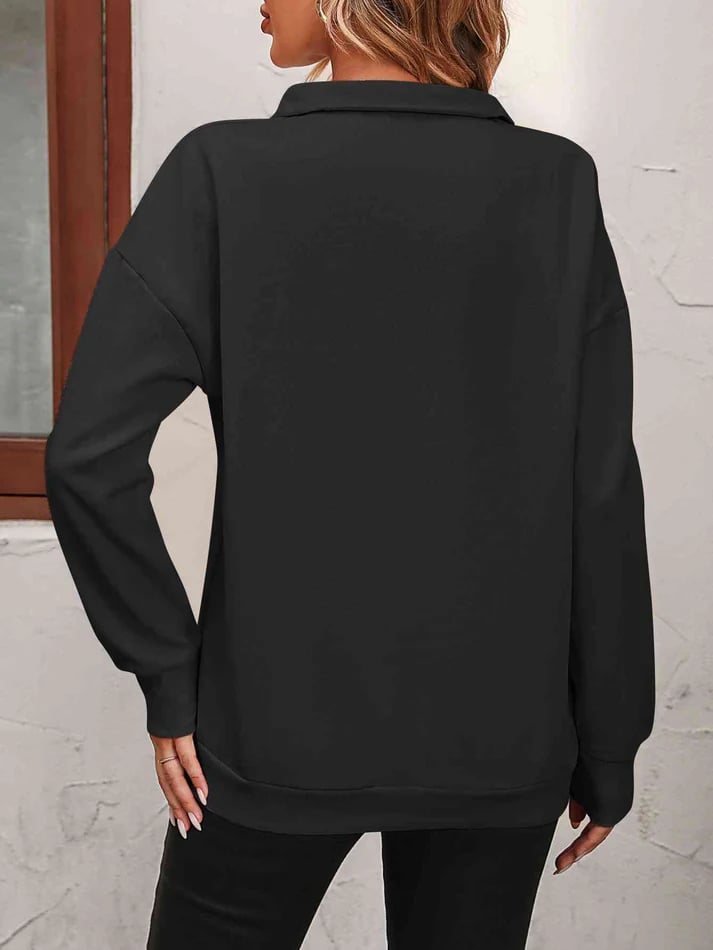 Jorinde Damen Pullover mit Troyerkragen und kurzem Reißverschluss