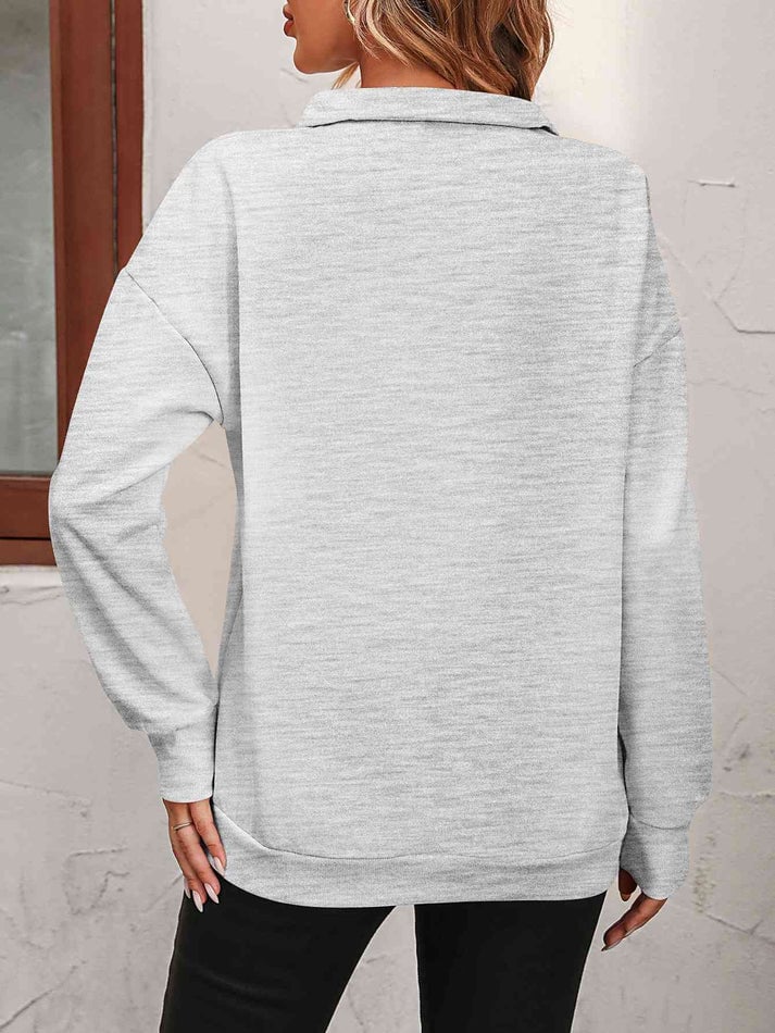 Jorinde Damen Pullover mit Troyerkragen und kurzem Reißverschluss