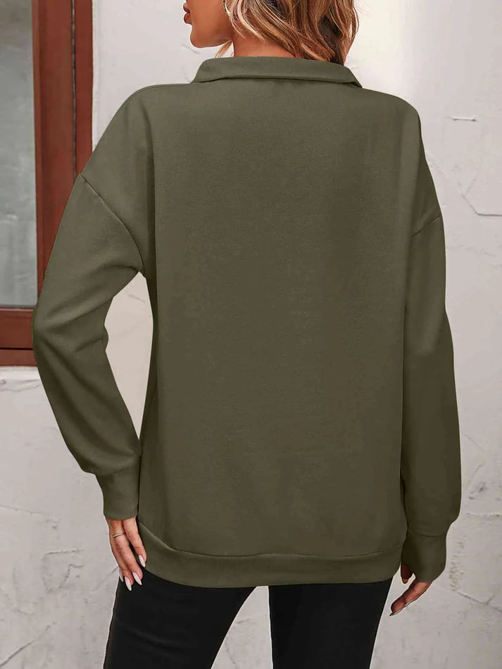 Jorinde Damen Pullover mit Troyerkragen und kurzem Reißverschluss